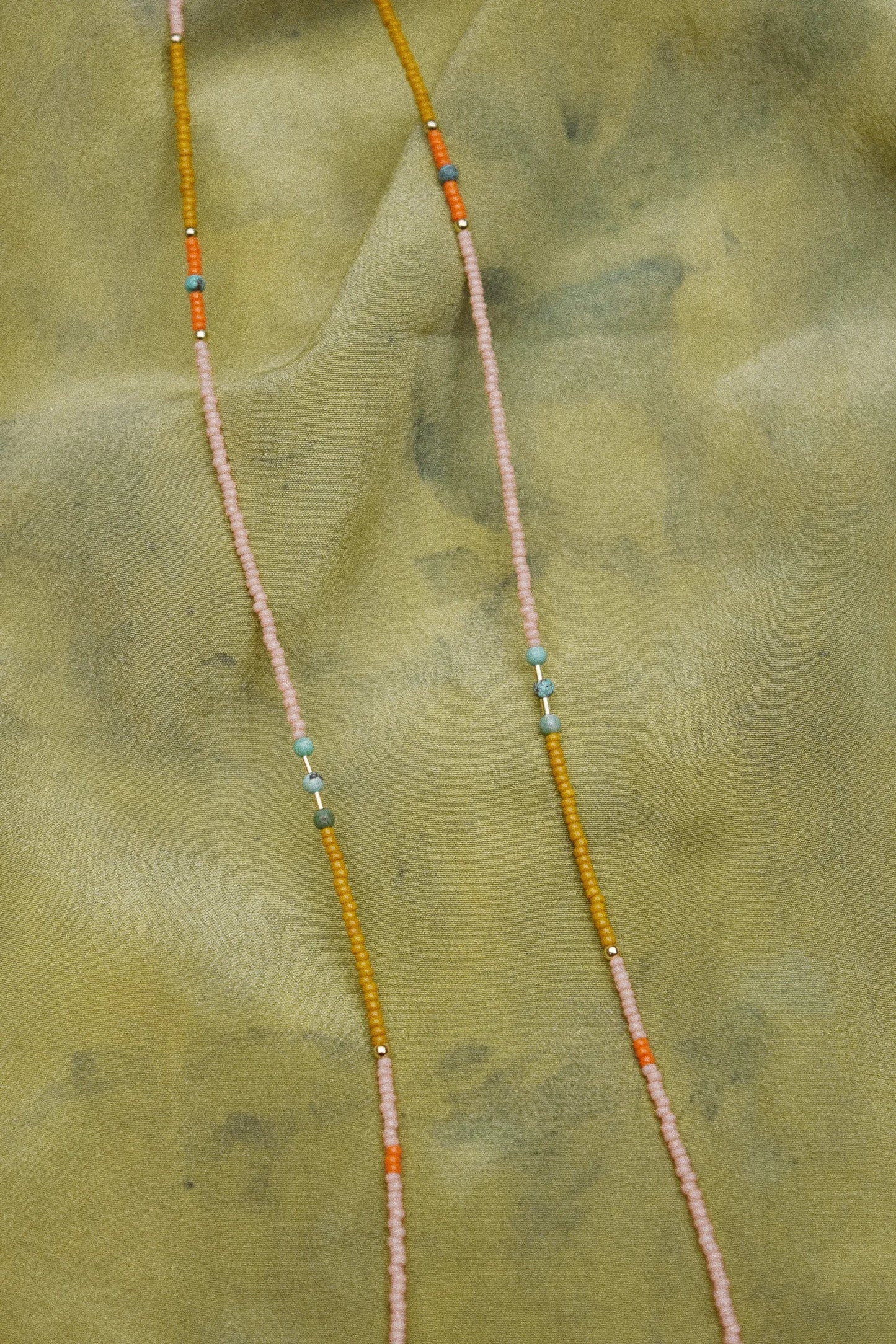 Wrap Bracelet- Blush with Turquoise
