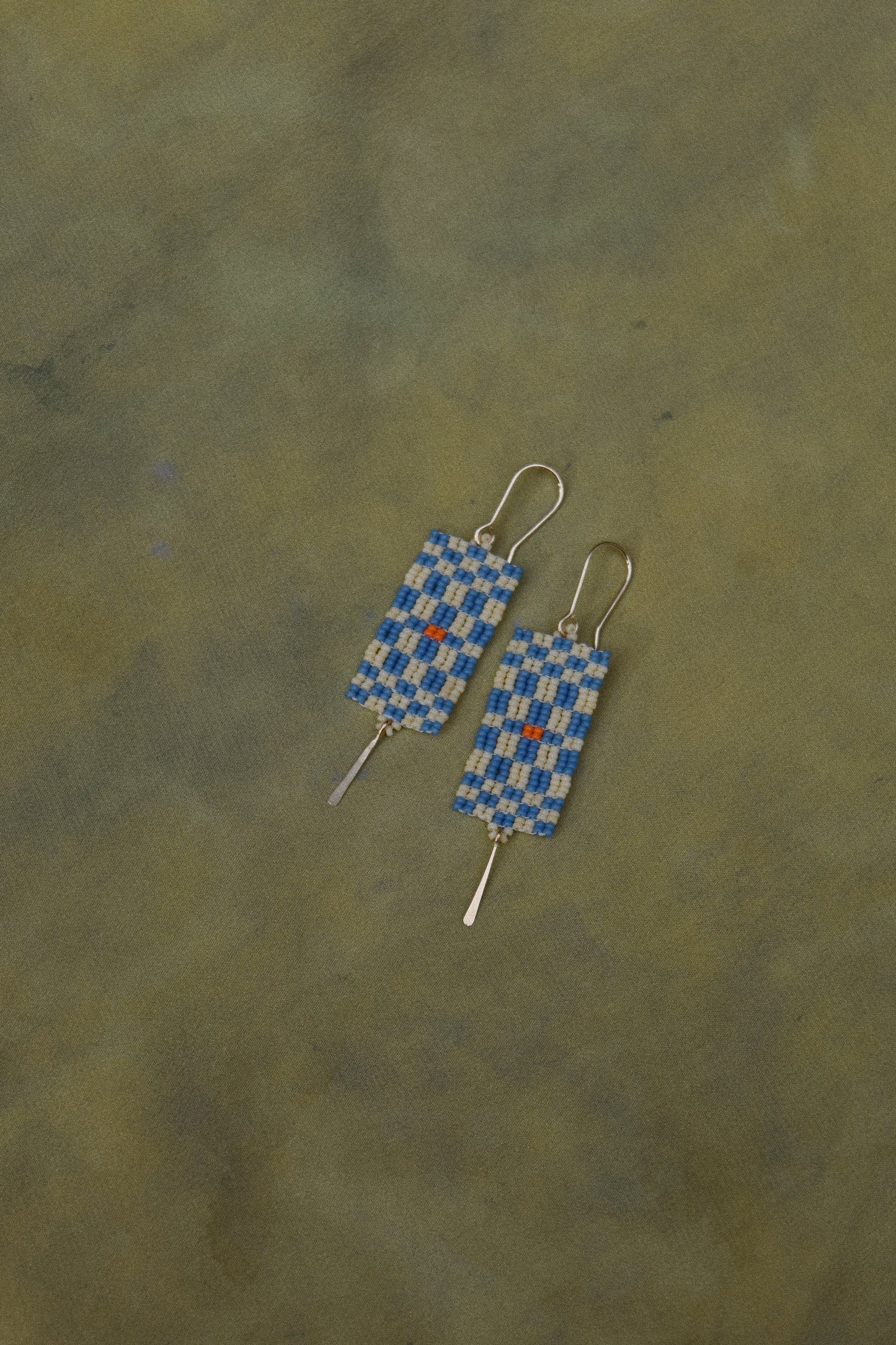 Quilt Earrings- in Blue