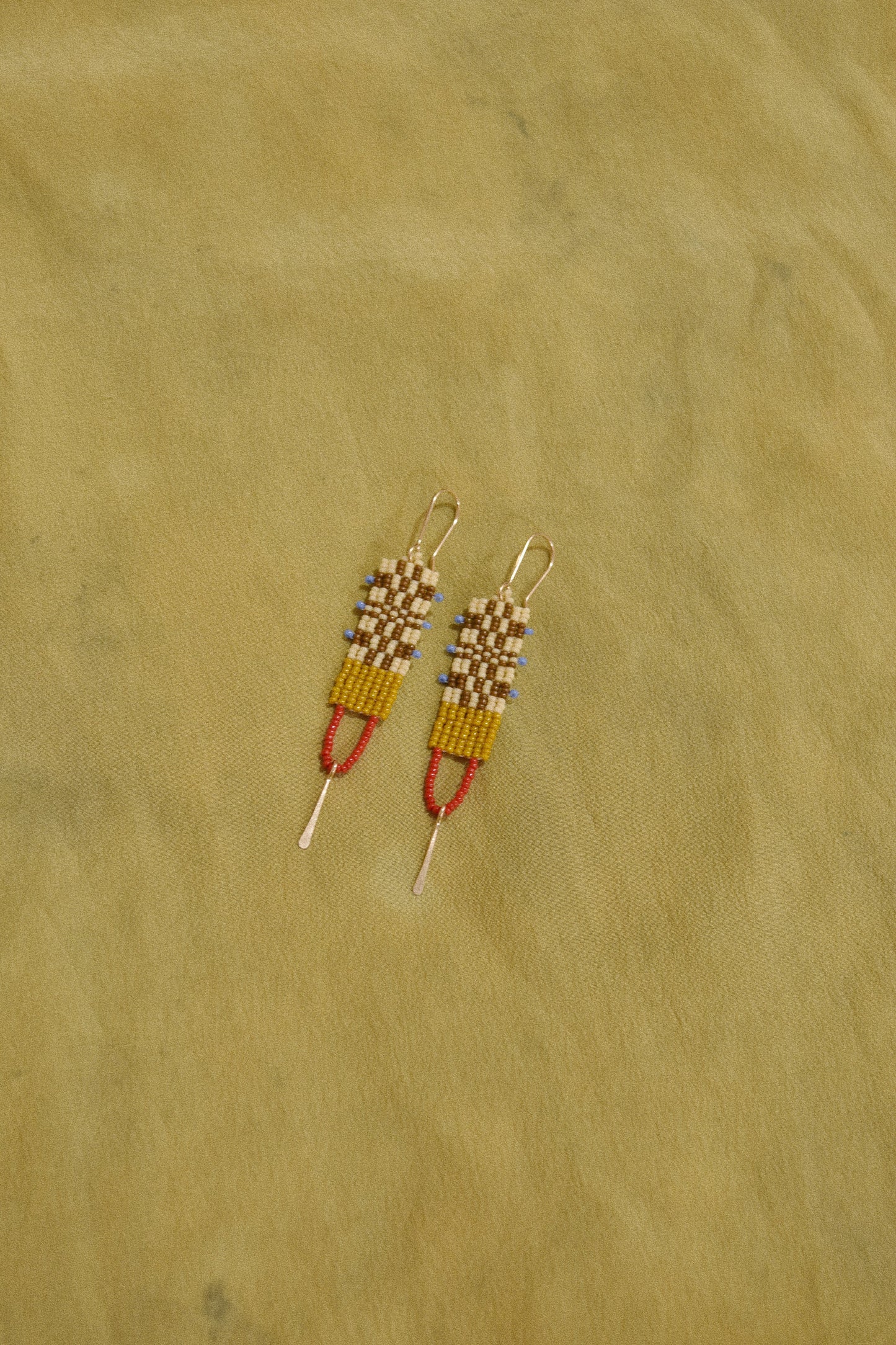 Tapestry Loop Earrings- in Brown