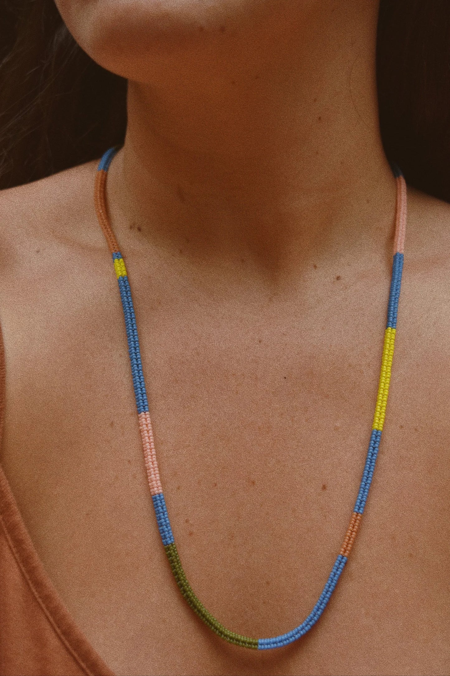 Woven Necklace- Blue