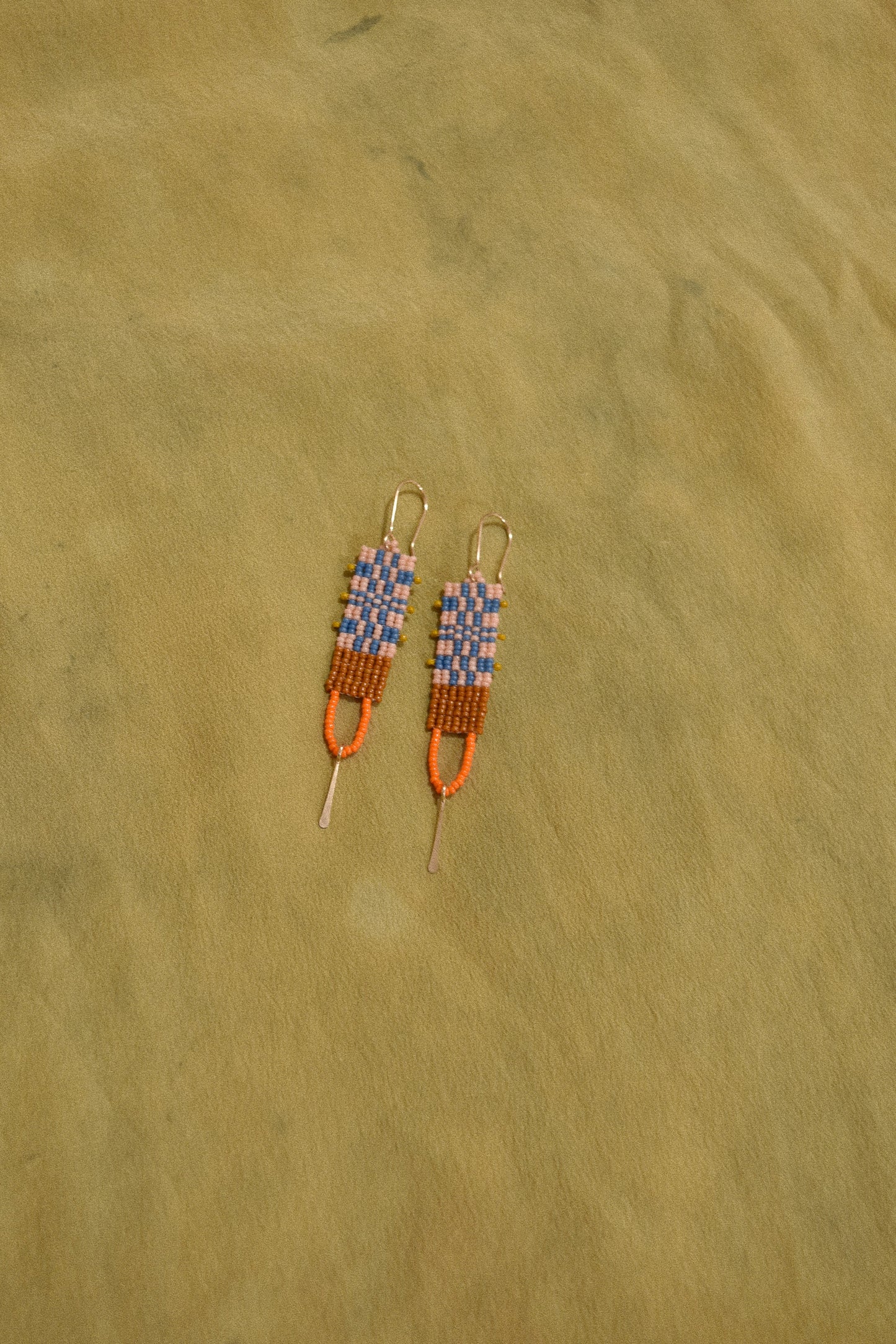 Tapestry Loop Earrings- in Blue