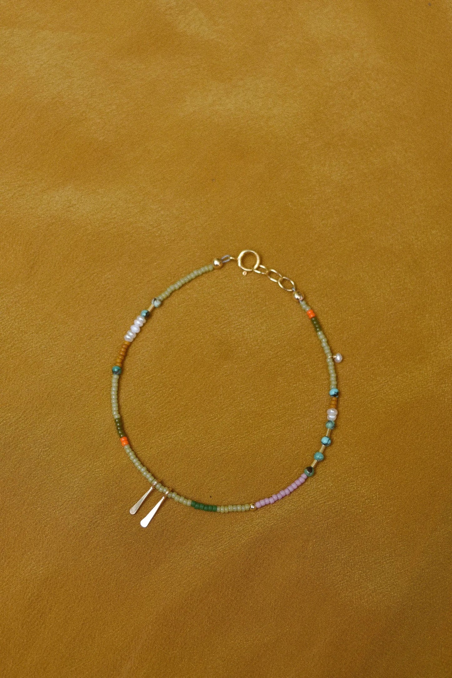 Beaded Bracelet or Anklet- in Sage