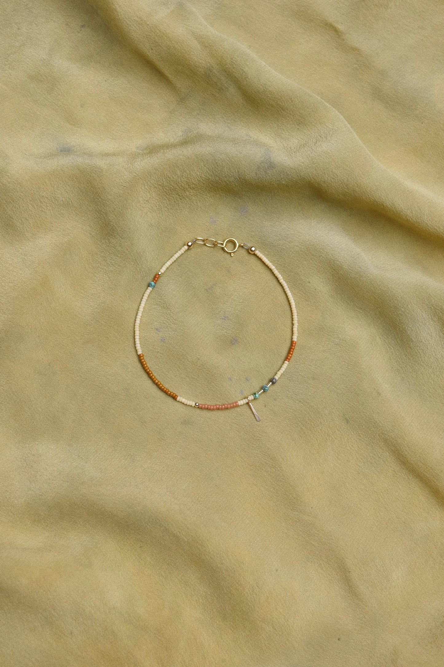 Beaded Bracelet or Anklet- Earth with Turquoise