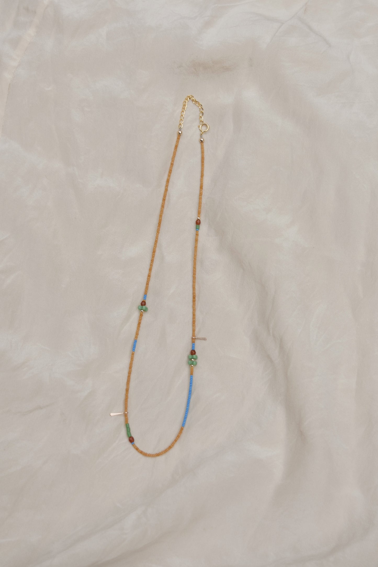 Antique Beaded Necklace- butterscotch