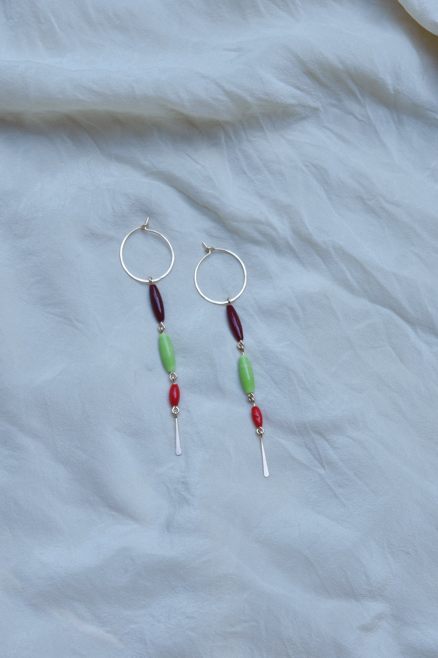 Antique Beaded Earrings- hoops4