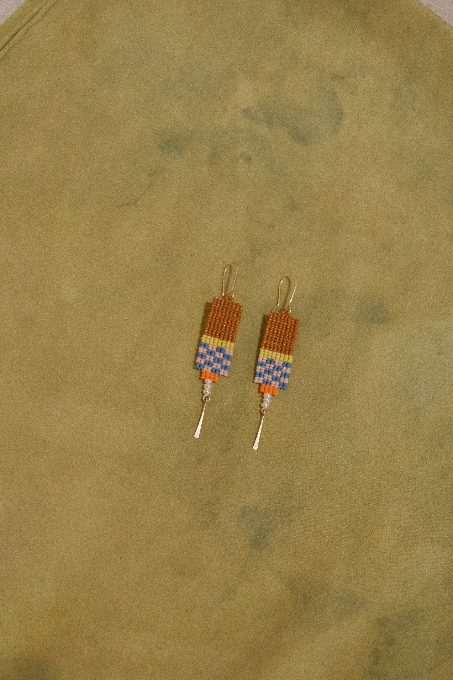 Checker Earrings- in Sienna