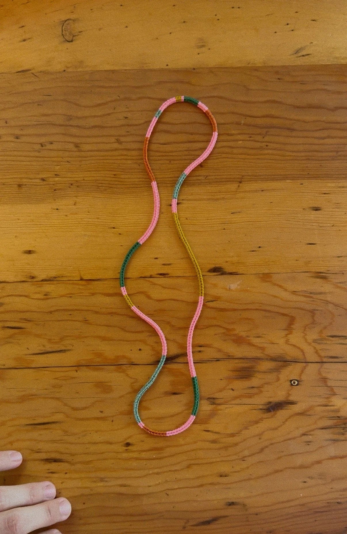 Woven Necklace- August Pink