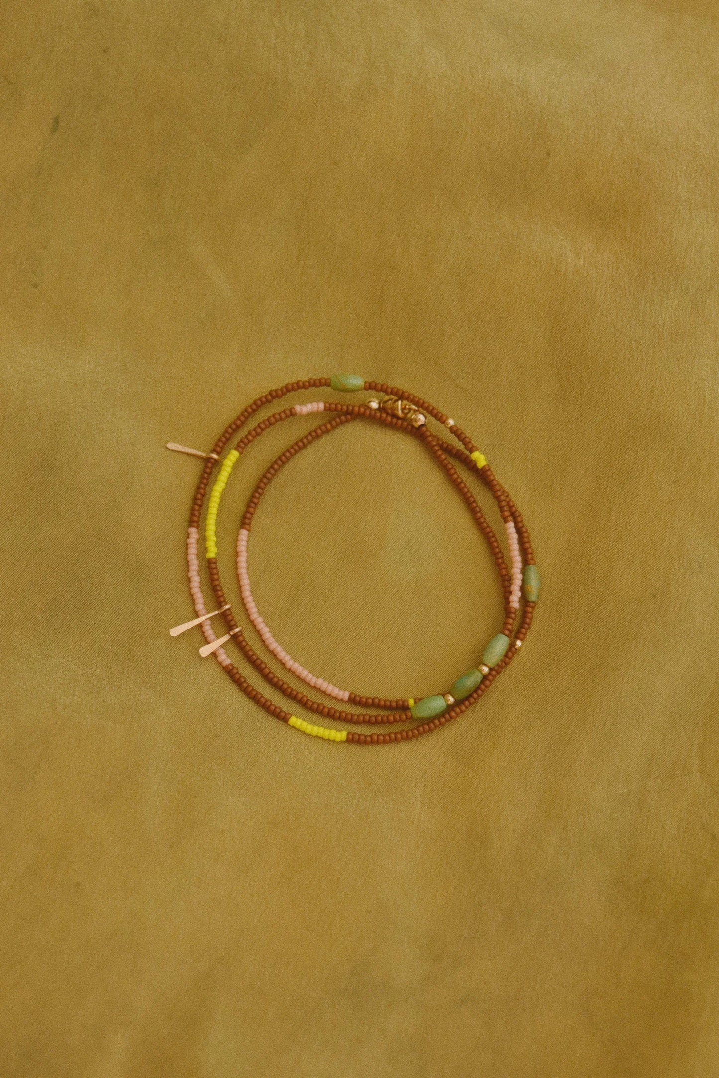 Wrap Bracelet- Brown with Turquoise