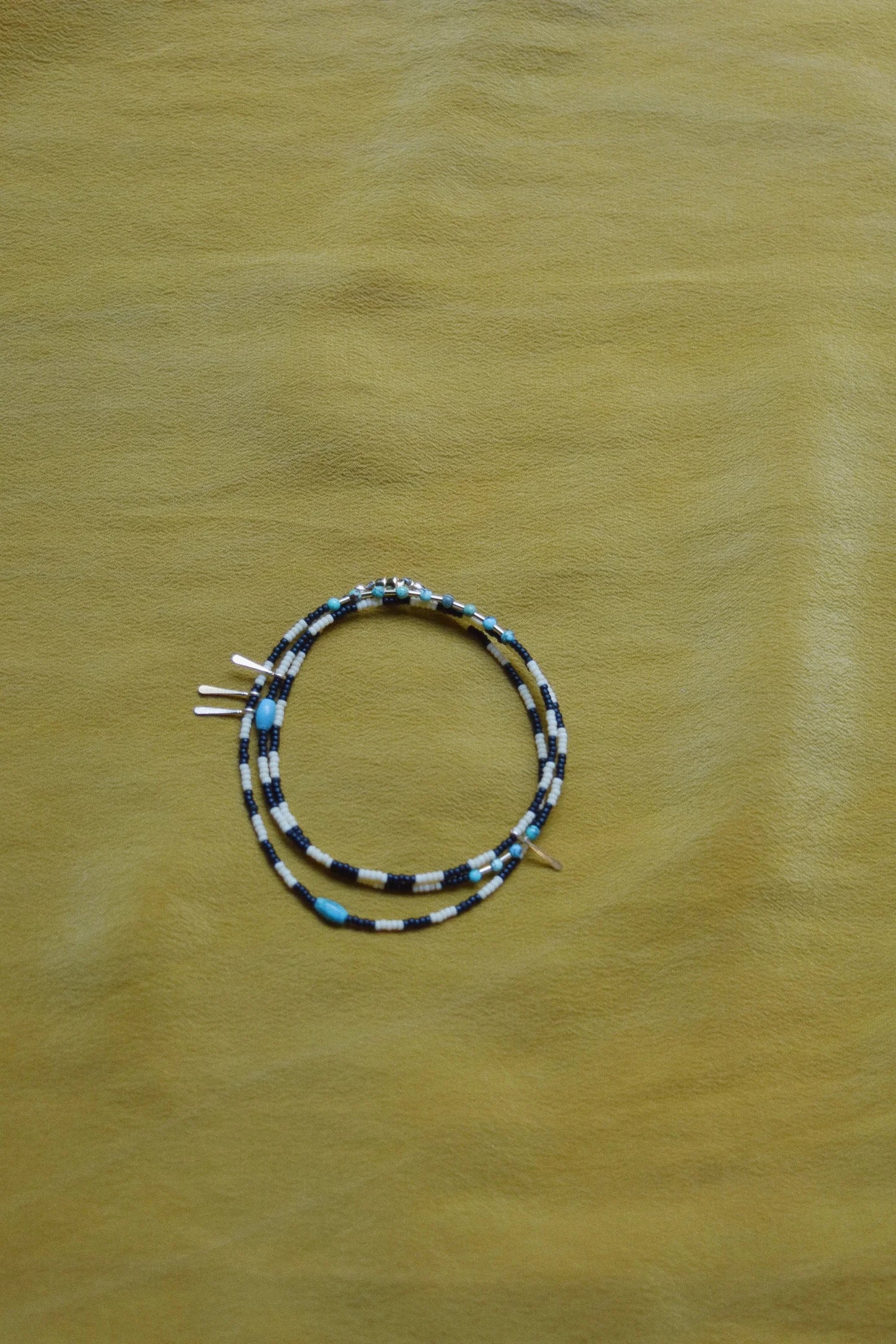 Wrap Bracelet- Stripes with Turquoise