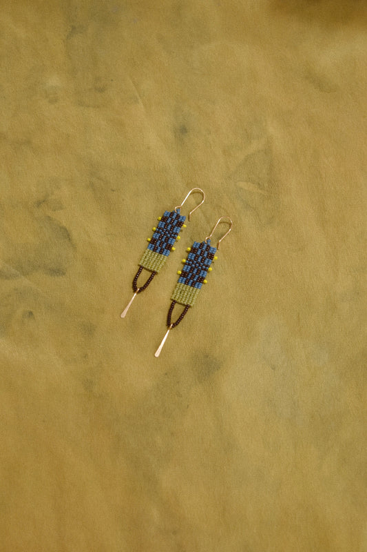 Tapestry Loop Earrings- in Eggplant