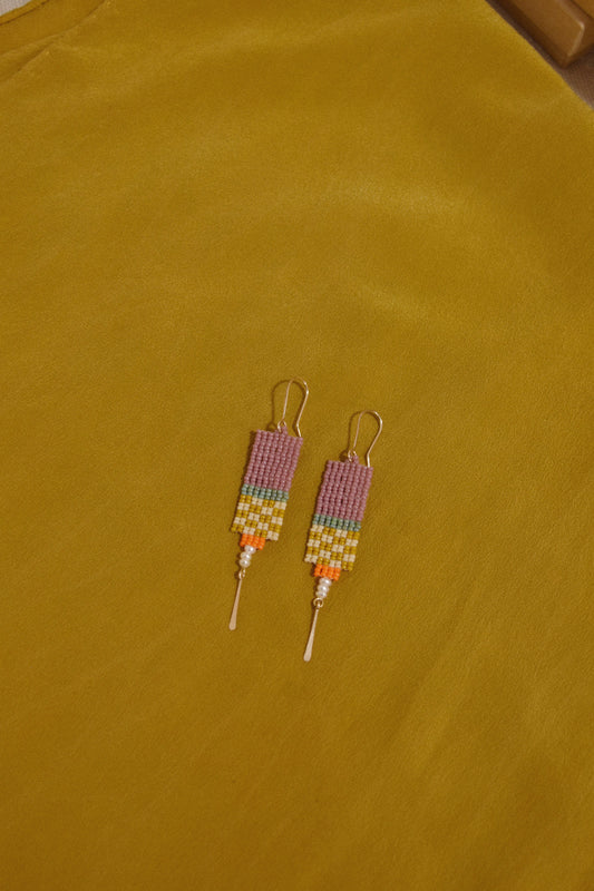 Checker Earrings- in Purple