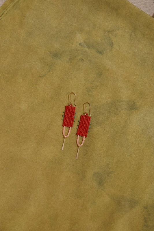 Loop Earrings- In Red
