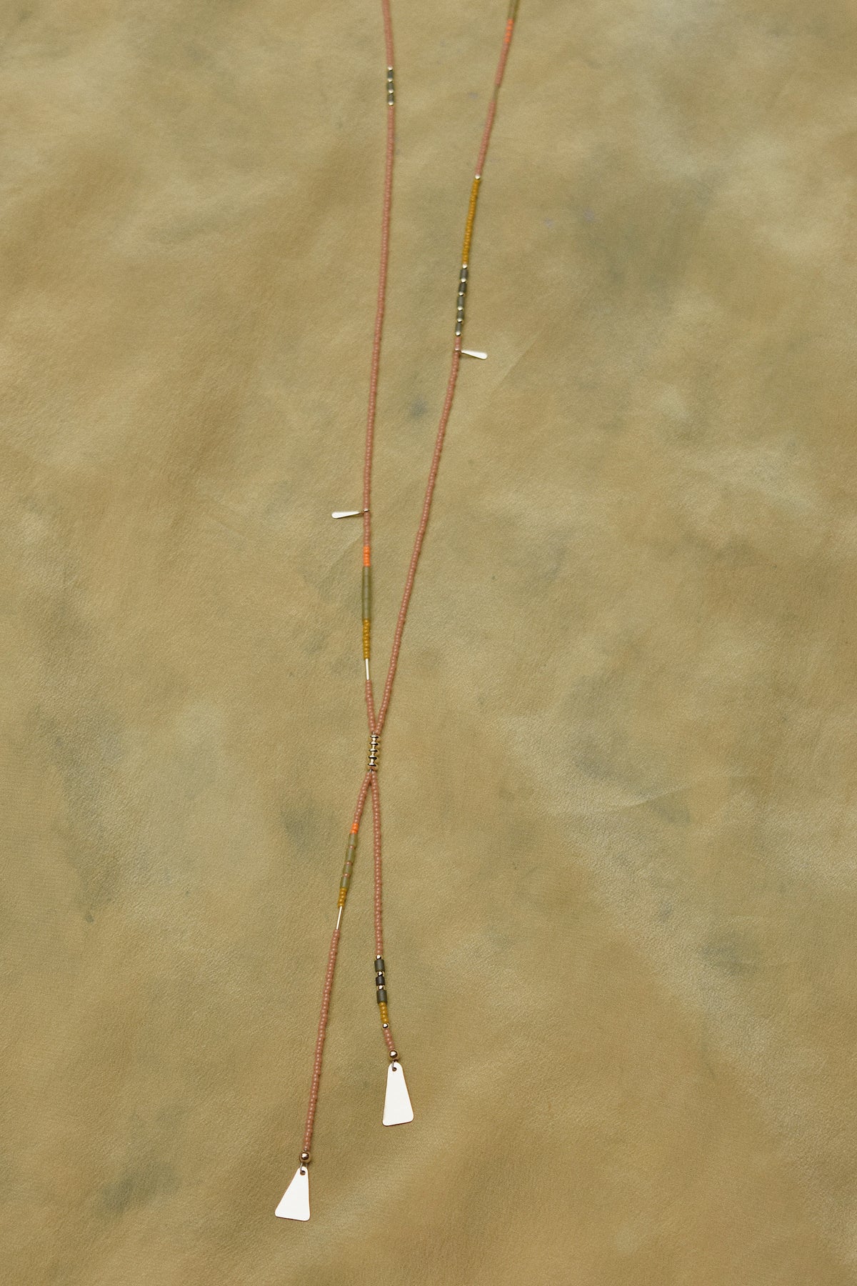 Beaded Bolo- Peach with Jade