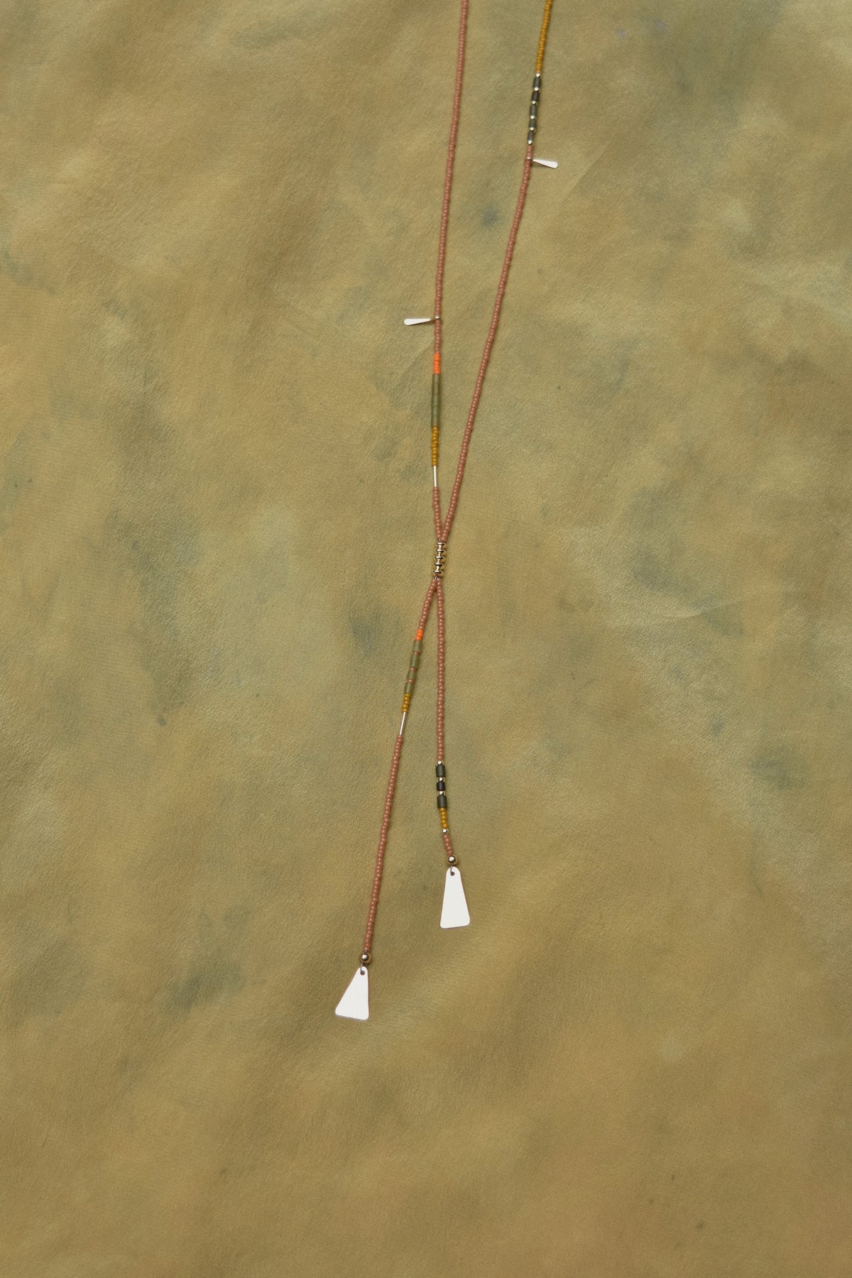 Beaded Bolo- Peach with Jade