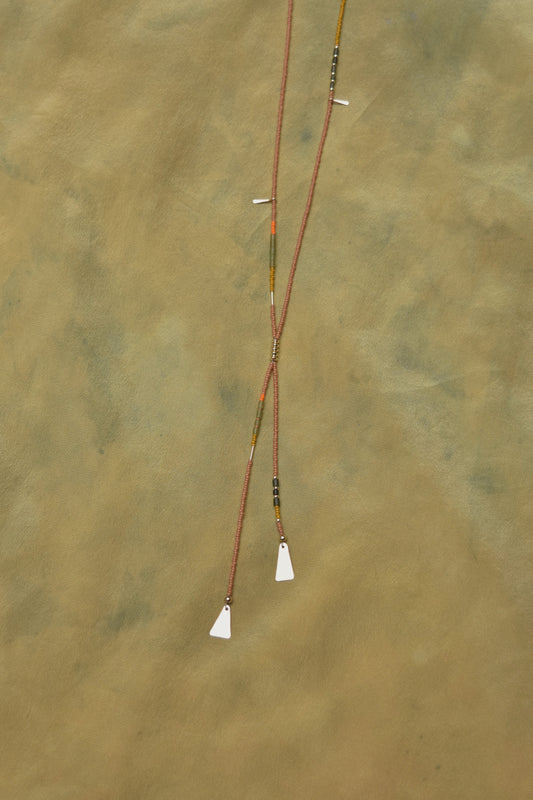 Beaded Bolo- Peach with Jade