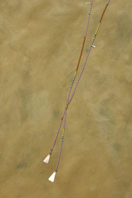 Beaded Bolo- Lilac with turquoise