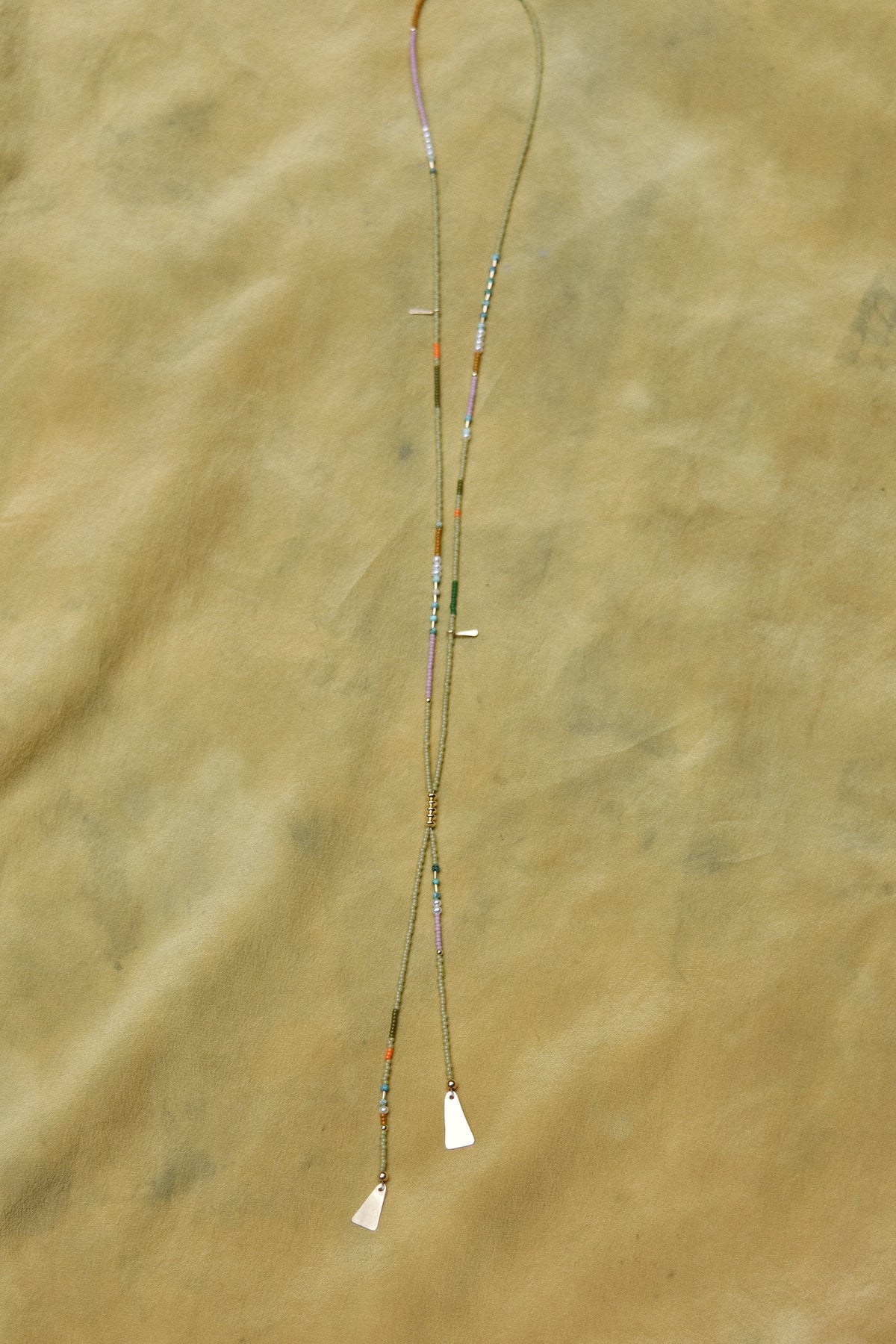 Beaded Bolo- Sage with Turquoise and Pearls