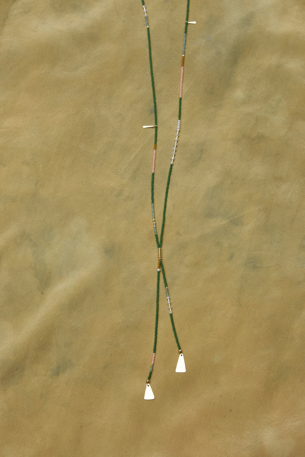 Beaded Bolo- Emerald with Pearls