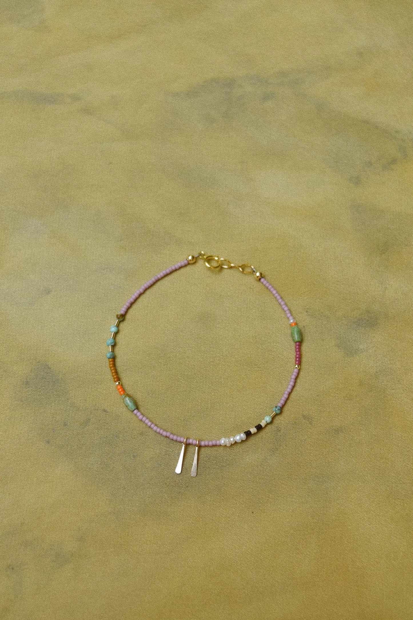 Beaded Bracelet or Anklet- in Lilac