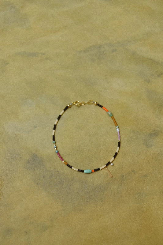 Beaded Bracelet or Anklet- in Stripes