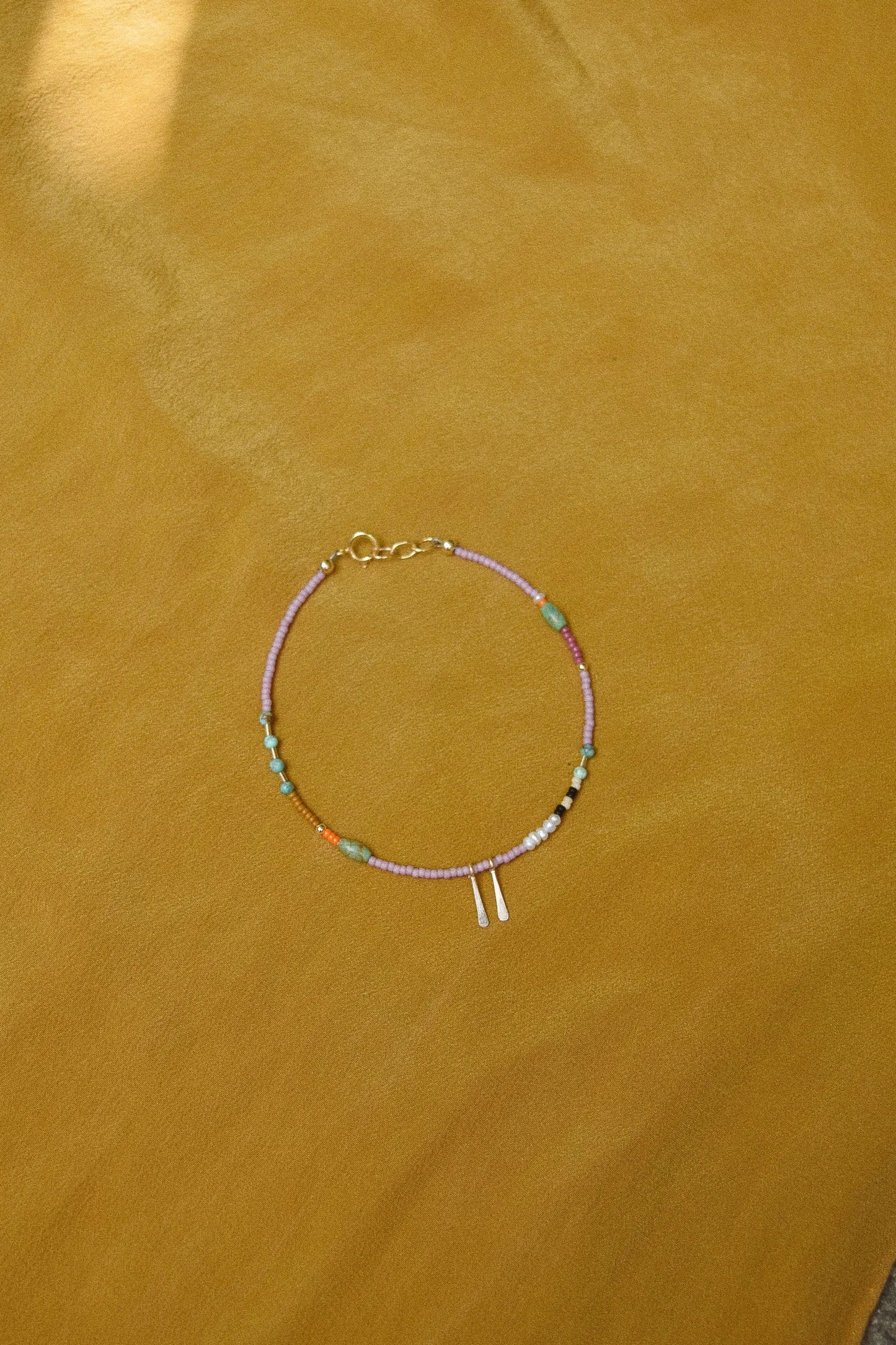 Beaded Bracelet or Anklet- in Lilac