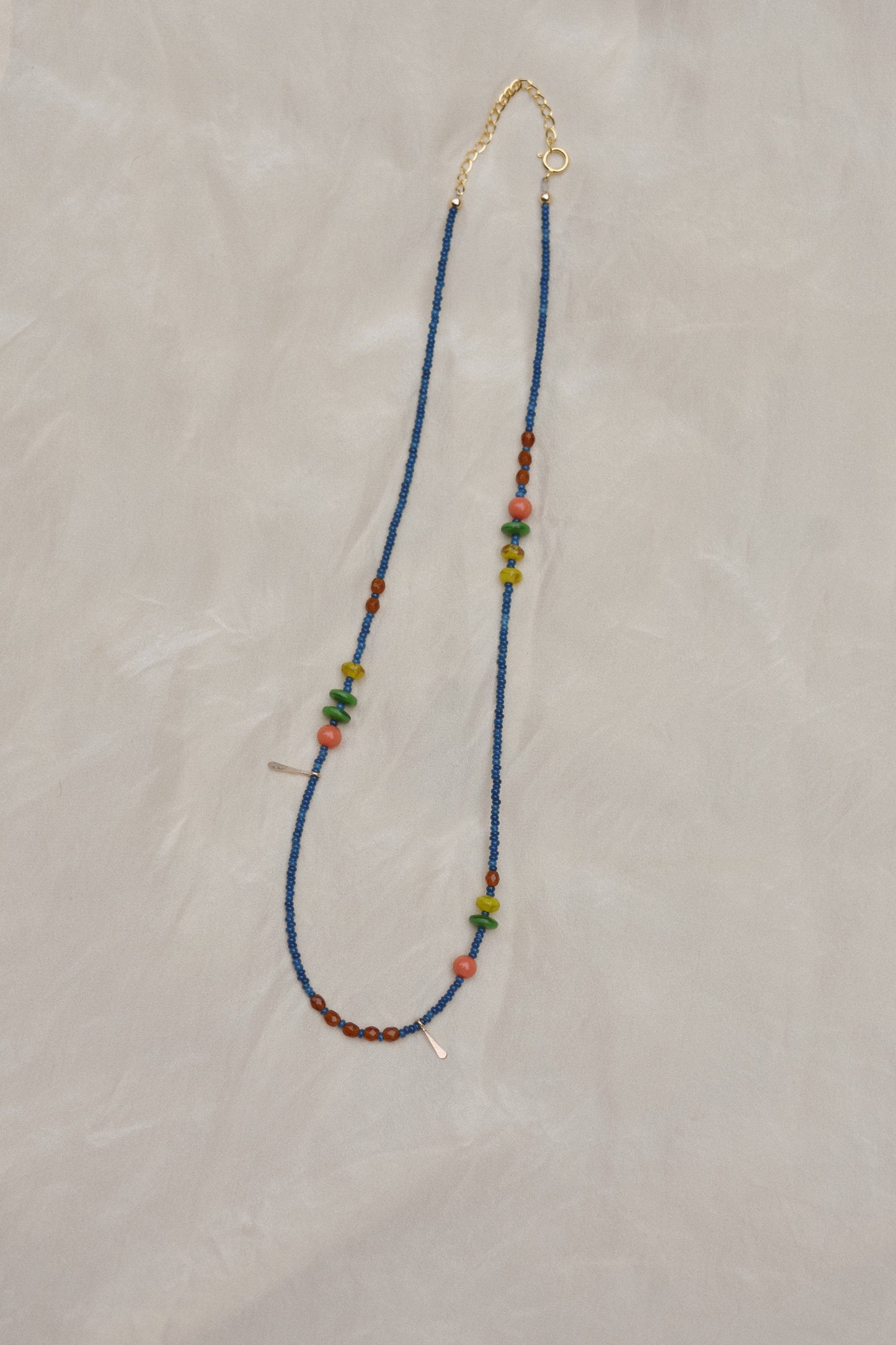 Antique Beaded Necklace- Blue