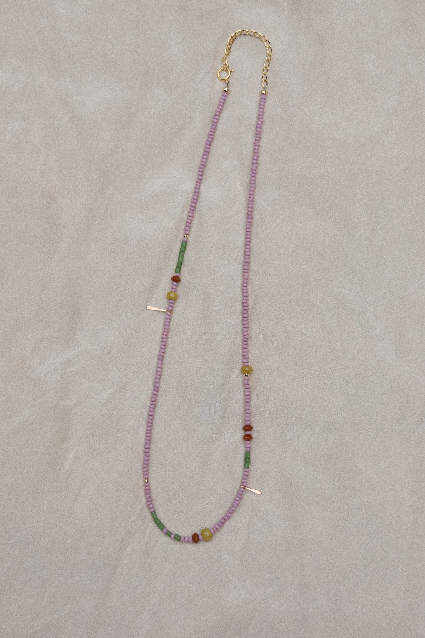 Antique Beaded Necklace- Lilac