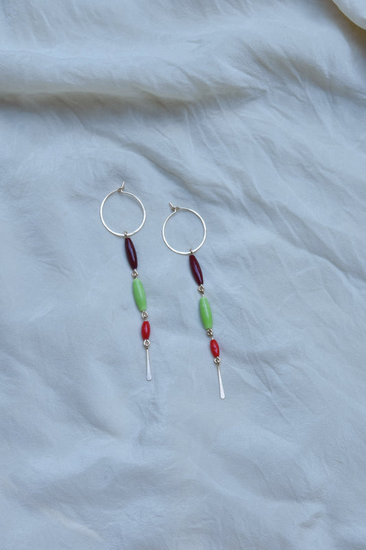 Antique Beaded Earrings- hoops4