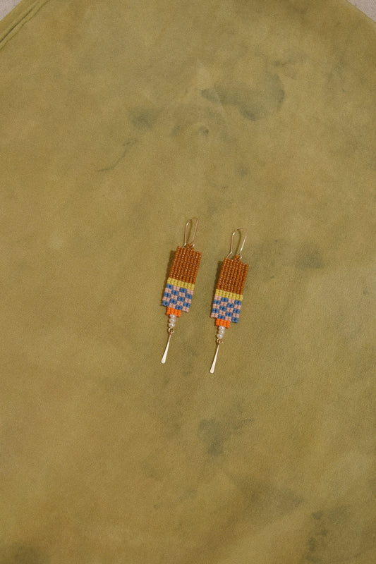 Checker Earrings- in Sienna