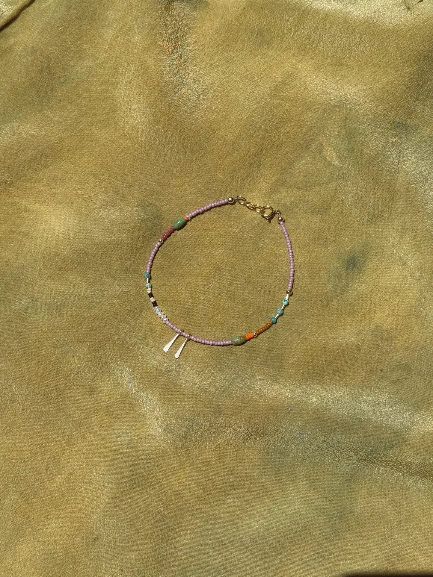 Beaded Bracelet or Anklet- in Lilac