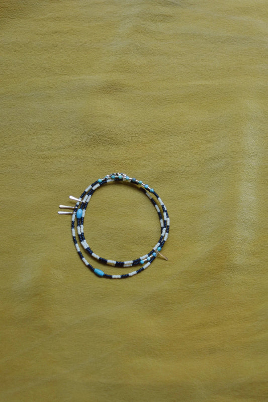 Wrap Bracelet- Stripes with Turquoise